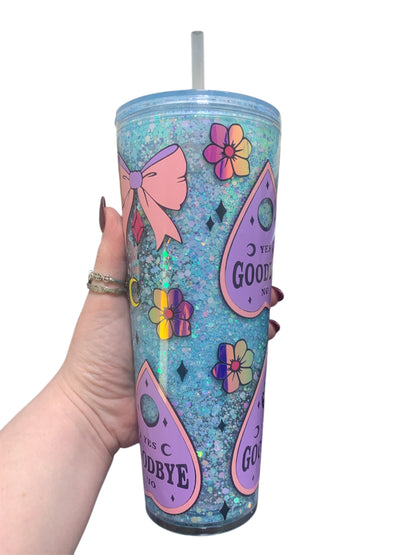 Cute ouija 24oz Acrylic snowglobe tumbler