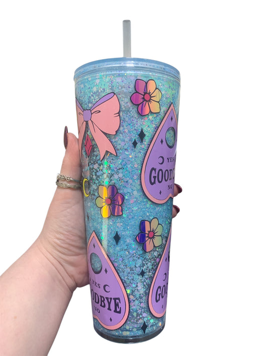 Cute ouija 24oz Acrylic snowglobe tumbler