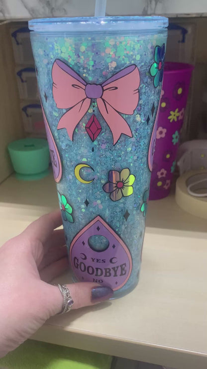 Cute ouija 24oz Acrylic snowglobe tumbler